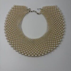 Vintage Faux Pearl Collar - Bib Necklace